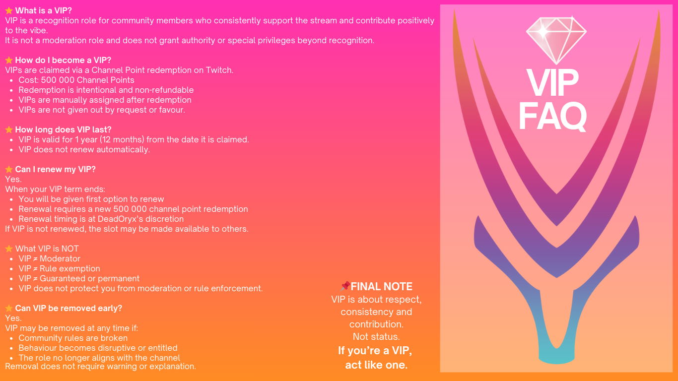 VIP FAQ